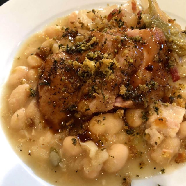 Braised Duck Over White Beans