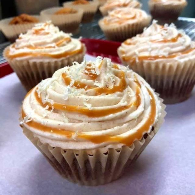 Caramel White Chocolate Cupcakes