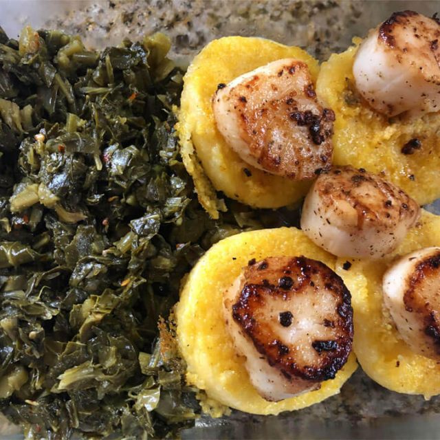 Meal Prep Scallops Polenta