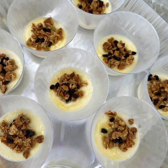 Panna Cotta With Granola & Honey