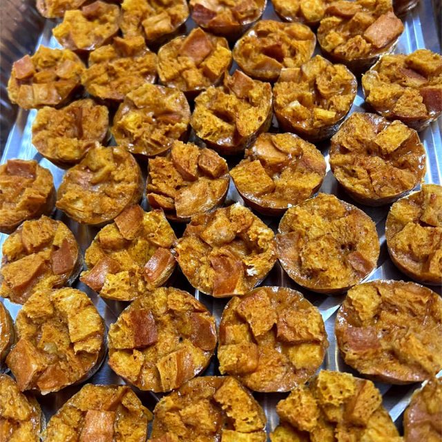 Pumpkin Bread Pudding Bites