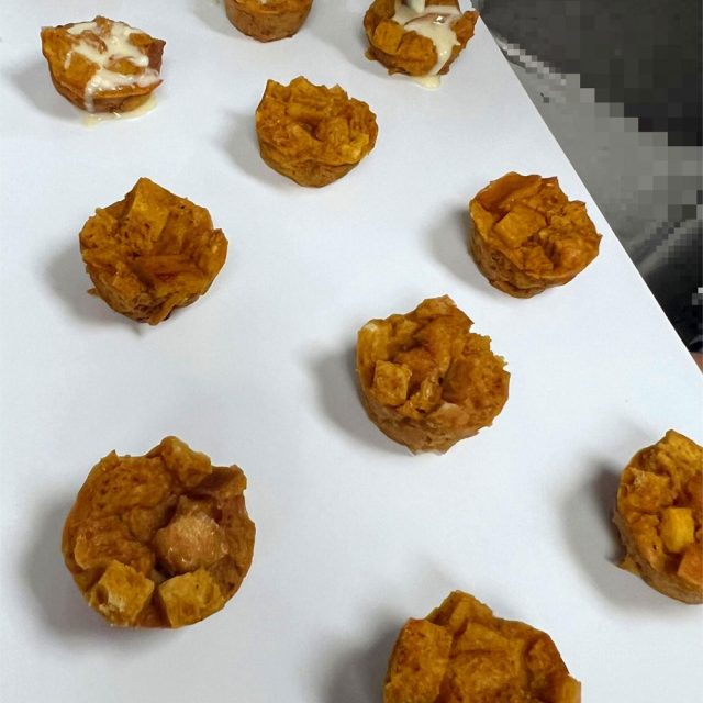 Pumpkin Bread Pudding Bites Sauced