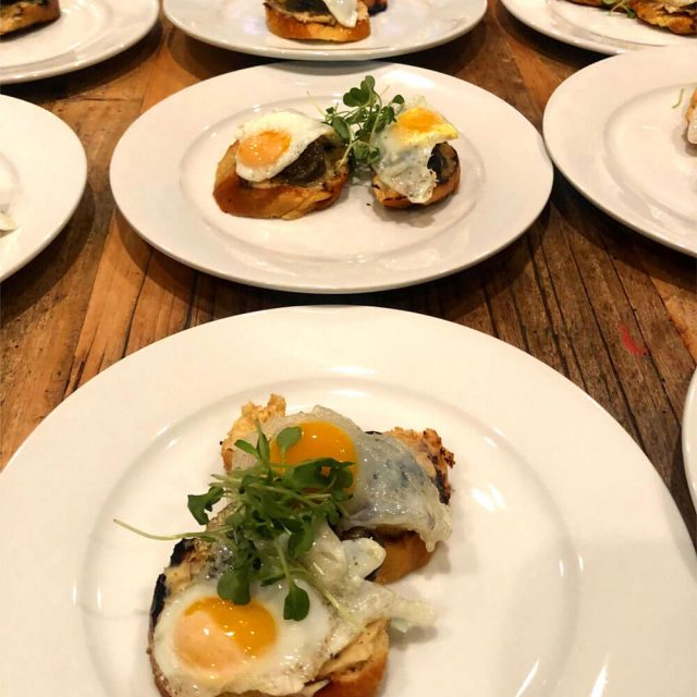 Quail Egg Crostini