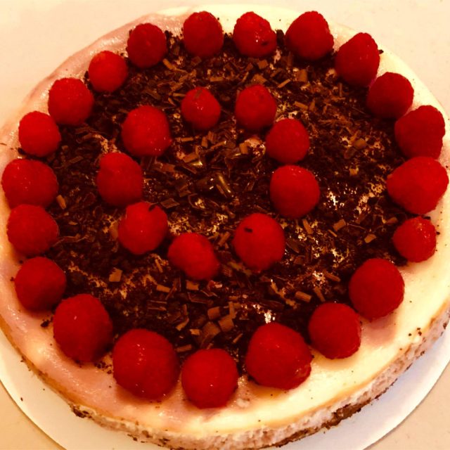 Rasperry Dark Chocolate Cheesecake